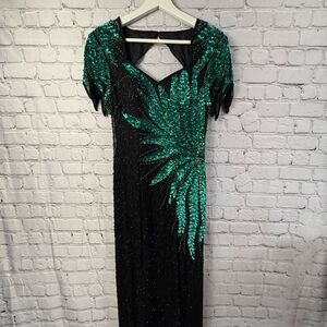 Vintage Alyce Designs Beaded Sequin Formal Gown Dress Size 8